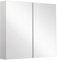 HollyHOME Spiegelschrank Bad, 90 x 80 x 11 cm, Breit Doppelspiegeltür Spiegelschrank, Badezimmerspiegel Wandschrank mit 3 Ablagen Medizinschrank Hängeschrank, Weiß