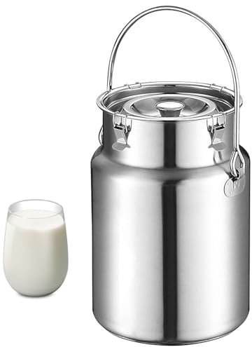 Adima Tote Jug 304 Secchio Bricco per latte in acciaio inox Secchio per la cucina a casa per latte e vino liquido per conservare riso, tè, erbe, aceto, latte, acqua, miele 3L/5L/10L,10L