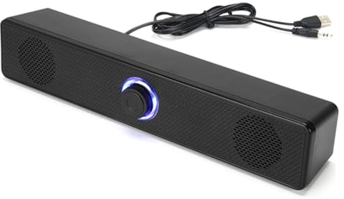 Sirxlevcy Soundbar per PC Cablata/Fili Altoparlante Bluetooth Alimentato Tramite USB per TV PC Laptop Audio per Home Theater A