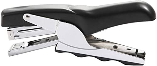 DANNMPX Agrafador Metal Mano Strapler Stapler Desktop Manual Plant Stapler Trabajo - Máquina de encuadernación Grapadora Oficina(A-Black)