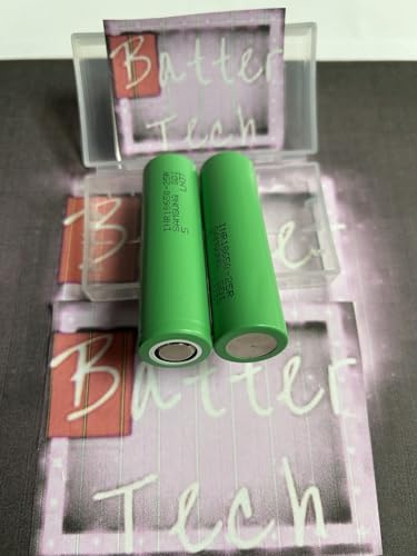 2 x model 2500mAh 3.7V Battery type Rechargeable Flat-Top NiMH Battery - 25R - Very High Performance & High Discharge Current Plastic case included