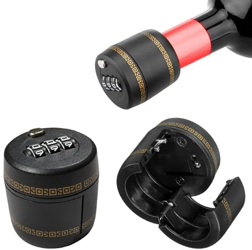 2 Pieces Drinks Bottle Lock, Wine Bottle Combination Lock, Whiskey Bottles Top Stopper, Champagne Stoppers Lockable, Whiskey Password Plug Stopper