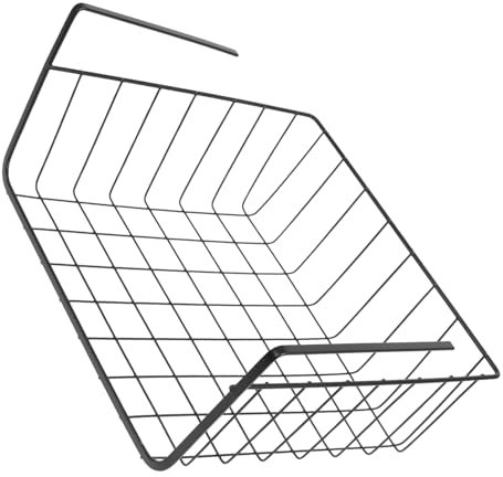 MUCKLILY Cesta de Almacenamiento Colgante de Hierro Negro para Estante Inferior Organizador Espacio para Cocina Despensa Oficina y Armarios