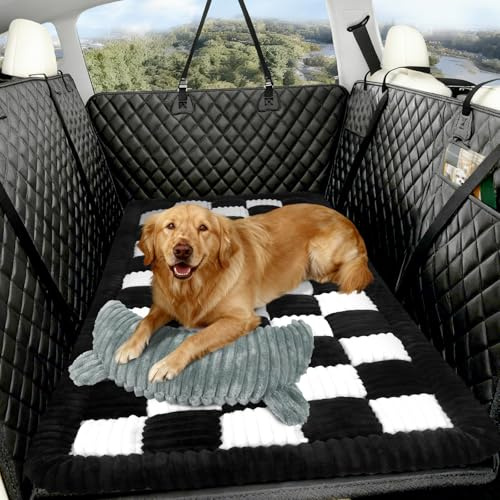 Mavicen Hundematte Auto Rückbank 137×63cm, Hundeschutz Auto Rückbank Große Hunde, Hundematte rutschfest, Leicht zu Reinigen, Kratzfest und Komfortabel