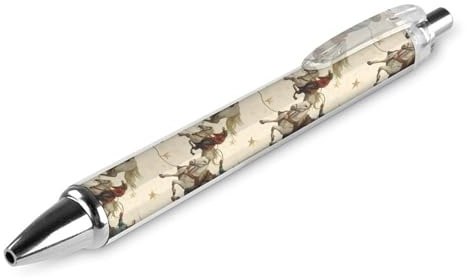 GVYGVY Lot de 1 stylo à bille noir – Stylo à bille vintage avec imprimé cheval de cowboy de 0,5 mm pour journal, stylo à bille à encre fine pour l'écriture, le bureau et les fournitures scolaires
