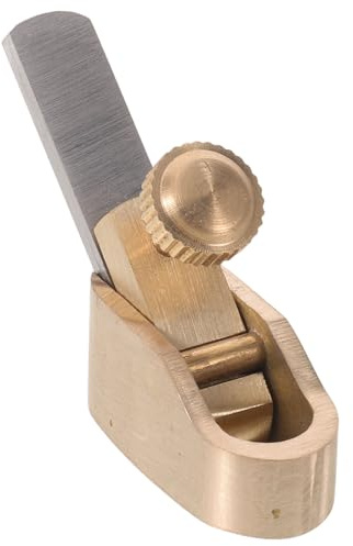 TOYANDONA Mini Rabot à Bois Manuel en Laiton 8mm, Outil de Luthier Compact pour Travail de Précision, Réglage Chevalet Violon, Outil à Main pour Réparation et Fabrication D’instruments