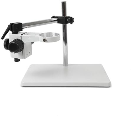 Stereo Microscope Stand with 360° Rotation, 76mm Focusing Holder for Binocular and Trinocular Microscopes, Ideal for Lab and Workshop Use
