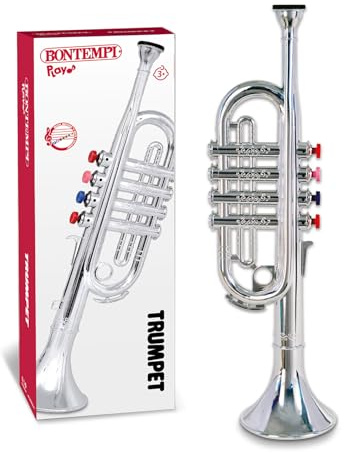 Trompette en argent - Instrument de musique - 4 notes - 37 cm