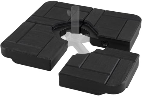 COSTWAY Base para Sombrilla de 4 Piezas, 84 kg Soporte de Sombrilla Rellenable con Agua o Arena, Asas de Transporte, Base Cuadrada de Parasol Voladizo de Exterior para Patio Jardín Terraza (85 kg)