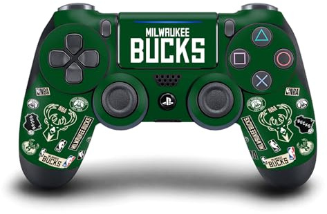 Head Case Designs Officially Licensed NBA Sticker Collage Milwaukee Bucks Vinyl Sticker Gaming Skin Decal Cover Compatible With Sony PlayStation 4 PS4 DualShock 4 Controller