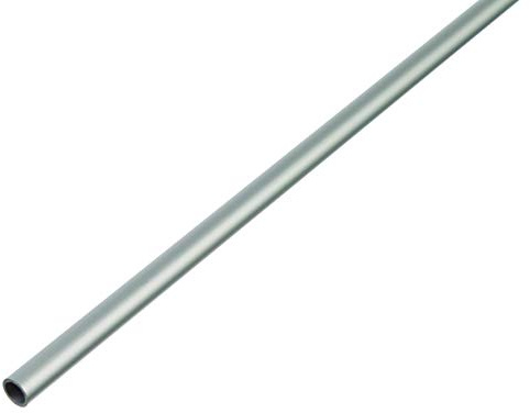 Alberts 473433 Round Pipe | Aluminium, anodised Silver Colour | 1000 x 10 x 1 mm