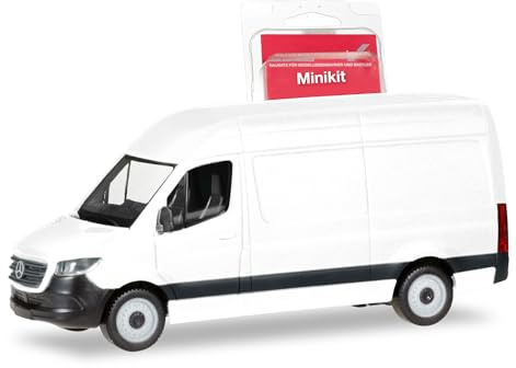 Herpa Modellbausatz Herpa Mercedes-Benz Sprinter `18 Kasten Hochdach, weiß, Miniatur im Maßstab 1:87, Sammlerstück, Kit für Modellbau, Kunststoff, Farbig