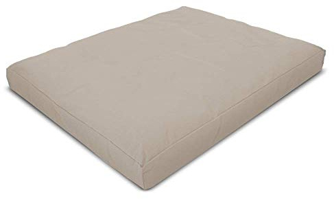 Zabuton Meditation Cushion for Workout - Supportive Yoga Floor Seat Cushion for Comfort & Posture Support - Natural Washable Cotton Fill kneeling Pad - Made in USA - Premium 32x26x3, Natural
