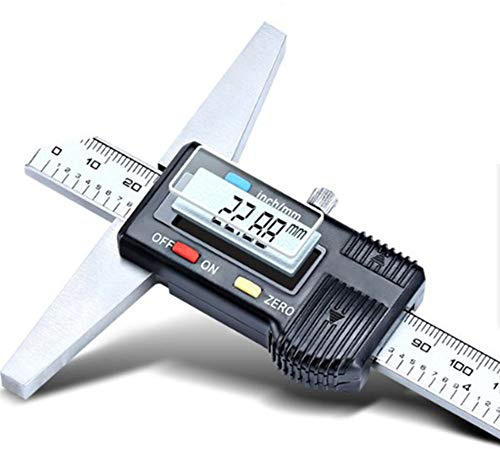 Jauge Profondeur Numérique Vernier Avec Boîte Rangement Rouge,Outil Mesure Jauge Micrométrique Acier Inoxydable 4CR13,Précision 0,01 Mm,200mm