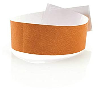 FUN FAN LINE - 1000er-Pack Tyvek Identifikationsarmbänder 19mm x 258mm | Nummeriert, Nicht Übertragbar und Wasserfest | Kontrollarmbänder für Events, Diskotheken und Partys (Orange)