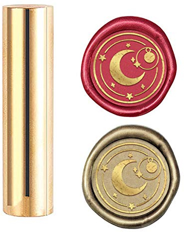 craspire Wax Seal Stamp Moon, Mini Messing Säulenstempel Gold Mental Sealing Stempel 15mm Für Umschlag Einladung Hochzeit Verschönerung Flasche Geschenkkarte Dekoration