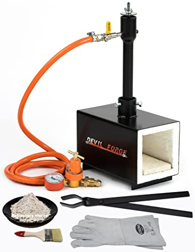 DEVIL-FORGE Gas Schmiedeofen DFPROF1b Gasesse, Gas Schmiede, 1 Brenner DFP (80.000 BTU), Gaskugelhahn, Luftdrossel, 1370°C, Schmied, Hufschmiede, Messermacher, Gas Propan Forge