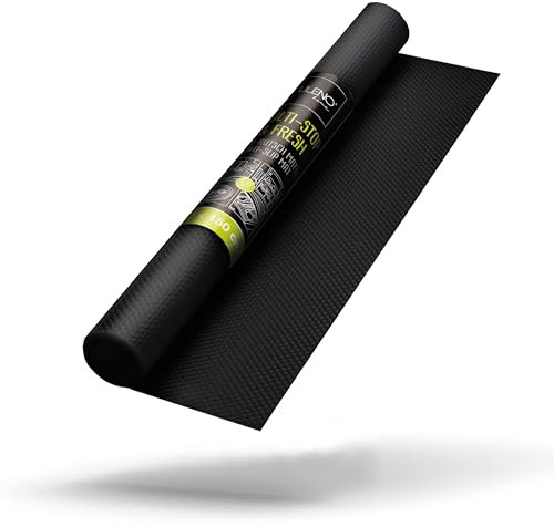 LILENO HOME Tappetino per cassetti, 30 x 150 cm (nero), set da 1 Tappetino antiscivolo per cassetti comeinserto per cassetto per frigorifero,inserto tagliabile come tappetino antiscivolo per cucina