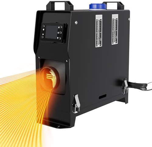 UISEBRT 12V Riscaldatore Diesel da Parcheggio 8kW, Riscaldatore Diesel da Parcheggio, Riscaldatore Diesel ad Aria con Telecomando, Monitor LCD, Silenziatore per Camion, Camper, RV, Barche, Auto (Nero