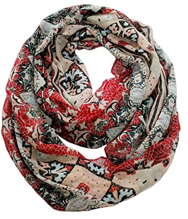 FAIRYGATE Loop Schal Damen Loop Rundschal Hals-Tuch in verschiedenen Farben und Blumen Muster Accessoires Schal 55021