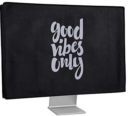 kwmobile Housse écran Ordinateur Compatible avec 24-26 Moniteur - Protection d'écran PC - Blanc-Noir