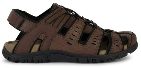 Geox Uomo Strada C Sandal, Sandalias Deportivas Hombre, marrón Oscuro, 43 EU