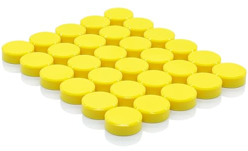 PYJLBX calamite frigorifero, potenti piccole, 30 pezzi magneti colorati rotondi, magneti frigo, per lavagna magnetica, bacheca, cucine (giallo)