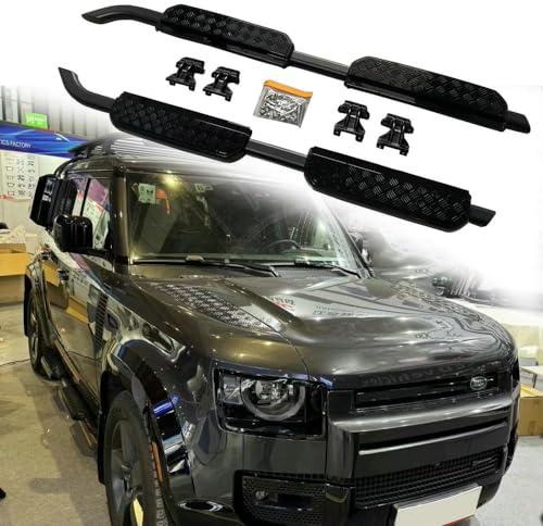 FTAPACCE 2 estribos laterales Nerf Bars para Land Rover Defender 90 110 130 L663 L851 2020-2024 (Defender 130)