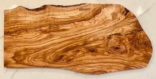 Orchard Hardwood Planche à charcuterie en bois d'olivier rustique faite à la main pour couper, hacher, servir du fromage, de la viande, des fruits. Taille M 16, L 20, XL 24 (XXL extra large 66 x
