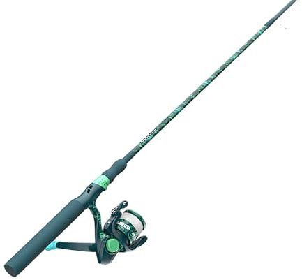 Zebco Splash Spinnrolle und Angelrute Combo, 1,8 m, 2-teilige Fiberglasrute, mittelleichte Leistung, Moderate Aktion, Größe 20, Grunge Green