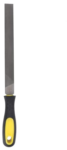 8-Zoll-Stahlfeile mit Griff, Feile, Stahlfeile T12 Kohlenstoff-Werkzeugstahlklinge, Grobe Zähne, Mittlere Zähne, Feine für Metall, Holz, Kunststoff (8-Zoll-Flachfeile mit