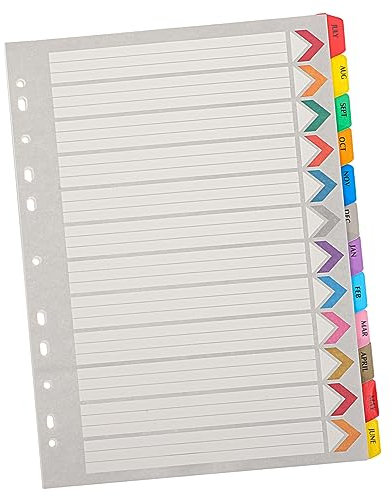 COHEALI 12 Blätter Kategorie-Etikettentafel Notizbuch-Seitenteiler Ordnerseitenmarkierung Tab-Teiler trennlaschen ordner trenner Notizblock-Marker Ordnertrenner mit Laschen Papier Colorful