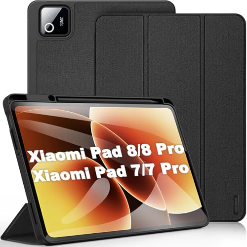 DUX DUCIS Funda para Xiaomi Pad 8/8 Pro, Mi Pad 7/7 Pro 11,2, Negro | con Auto-Sueño/Estela, Slim, con Soporte, Carcasa Trasera Antigolpes Cover Tableta