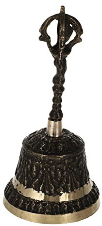 GRIRIW Retro Handglocke Aus Metallischem Schwarzem Kupfer Lautes Klingeln Dekorative Kleine Tischglocke Leicht Und Tragbar Geeignet Als Geschenk Für Festliche Atmosphäre