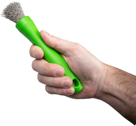 BrushAll® Wire Hand Brush with Ergonomic Handle and Tightly Packed Bristles for Kitchen, Garage, Indoor, Outdoor (Stainless Steel) Patent Pending