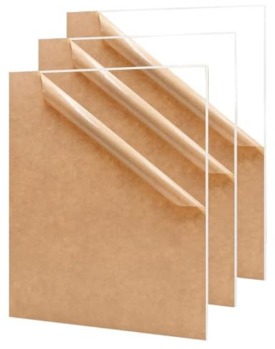 Purzen Acrylplatten Zuschnitt – Kratzfest, Stabil Vielseitig einsetzbar,200mmx200mmx3mm(3pcs)