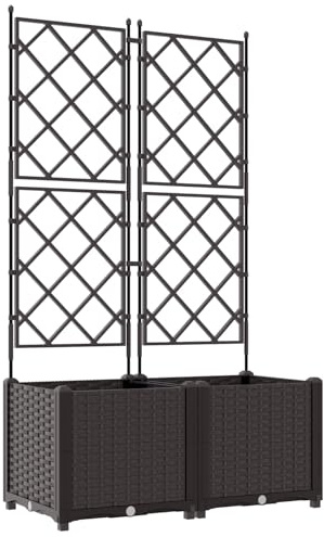 vidaXL Macetero de Jardín 2 pcs Marrón 80 x 40 x 143 cm Acero, Jardín y Terraza, Maceta de Acero Moderna, Resistente al Clima, Contenedor Duradero para Plantas, Decoración de Patio