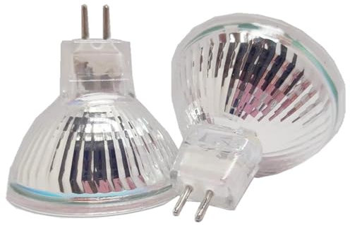 WYLIELAMSH 2-teilig 12V 35W 24V50W MR16 Halogenlampen Reflektor LWL Glühbirne Deckenleuchte Strahler Stromschiene Landschaftsleuchte 220V-20W