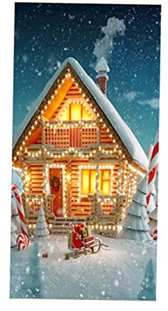POPETPOP Wandaufkleber Weihnachts Tür Aufkleber Wasserdichte Dekorative Aufkleber Abnehmbare Wasserfeste Pvc Material Schmutzabweisend