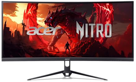 acer Nitro 29.5” UWFHD 2560 x 1080 1800R Curved Gaming Monitor | AMD FreeSync Premium | Up to 200Hz Refresh Rate | 1ms (VRB) | sRGB 100% | 1 x Display Port 1.4 & 2 x HDMI 2.0 Ports | ED300C X1bmiippx