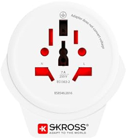 SKROSS World to UK USB, kompakter Adapterstecker, universeller Reiseadapter, Auch für leistungsstarke Geräte wie Laptops geeignet