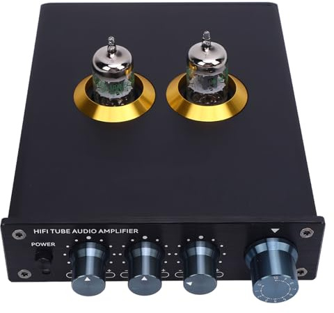 FLEXMAN Preamplificatore Phono a Valvole, Preamplificatore Stereo Hi Fi con 2 Valvole JWYM56543, Amplificatore per Cuffie, Equalizzazione Frontale per Giradischi Home Theater