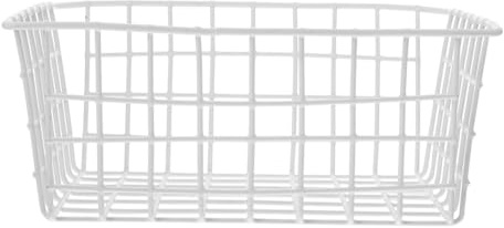 GOOHOCHY Panier de Fruits et Légumes 28x21,5x12 Cm Blanc en Fil Métallique Robuste Organisateur Congélateur Coffre Bac Rangement Alimentaire la Cuisine Maison