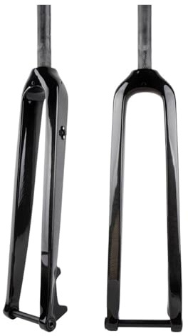 Fourche Avant Rigide en Fibre for VTT, Compatible avec axe traversant 15 mm x 100, Compatible Roues 26, 27,5 et 29 Pouces(Straight Gloss 27.5)