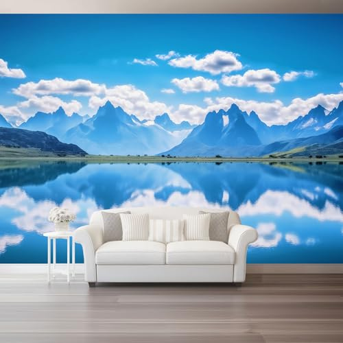 Papel pintado Motivo De La Superficie Del Lago, 250 x 175 cm Papel tapiz fotográfico personalizado no tejido para sala de estar, decoración de pared para habitación de niños Azul