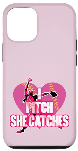 I Pitch She Catches Pichet de Softball Assorti Coque pour iPhone 12/12 Pro