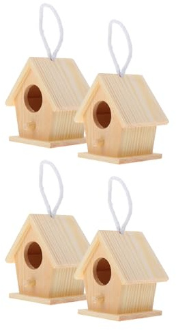 AKOOSY 4 Stück Miniatur Vogelhaus zum Aufhängen Natürliche Nisthilfe für Kolibris als Partydekoration für Balkone Geeignet