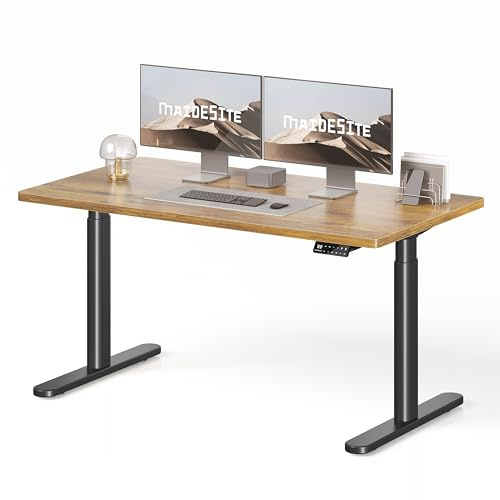 MAIDeSITe S2 Pro Art Höhenverstellbarer Schreibtisch 140 x 70 cm, 2 Motoren | Schreibtisch Höhenverstellbar, 25 mm Einteilige Tischplatte, Traglast 180 kg, 4 Memory-Steuerung, Sitz-Steh-Erinnerung, USB-C