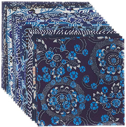 Aitoh YW-622 Aizome Chiyogami Origami Paper, 4-Feet by 4-Inch, 20-Pack , Blue