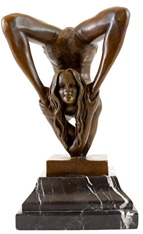 Kunst & Ambiente - Erotische Bronzestatue - Schlangenfrau - J. Patoue - signiert - Erotik Skulptur - Akt Bronzefigur - Tänzerin